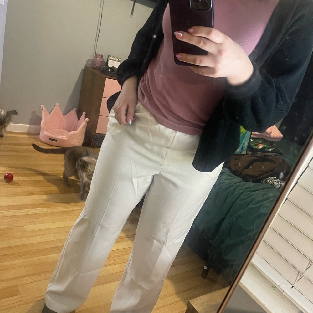 NWOT White work pants size 14